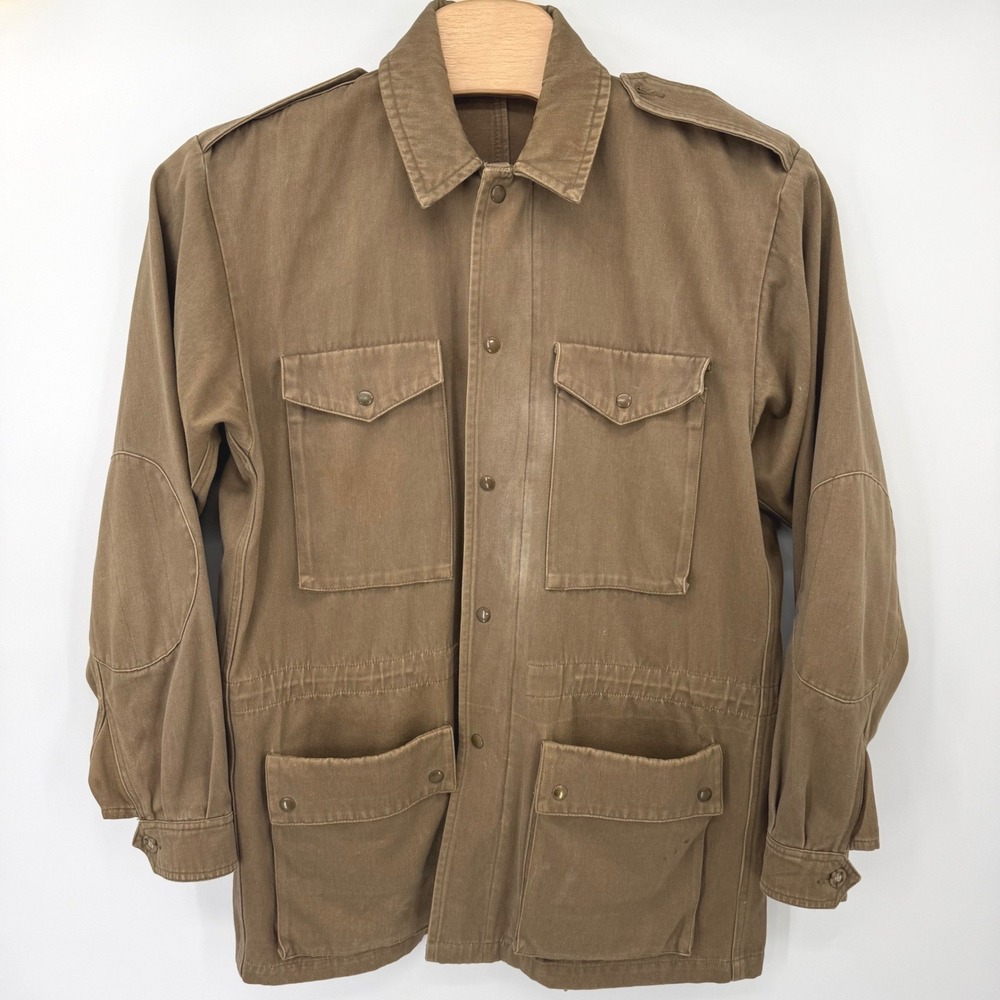 Banana Republic Field Jacket Mens XL Brown Vintage Safari Utility Cargo Coat